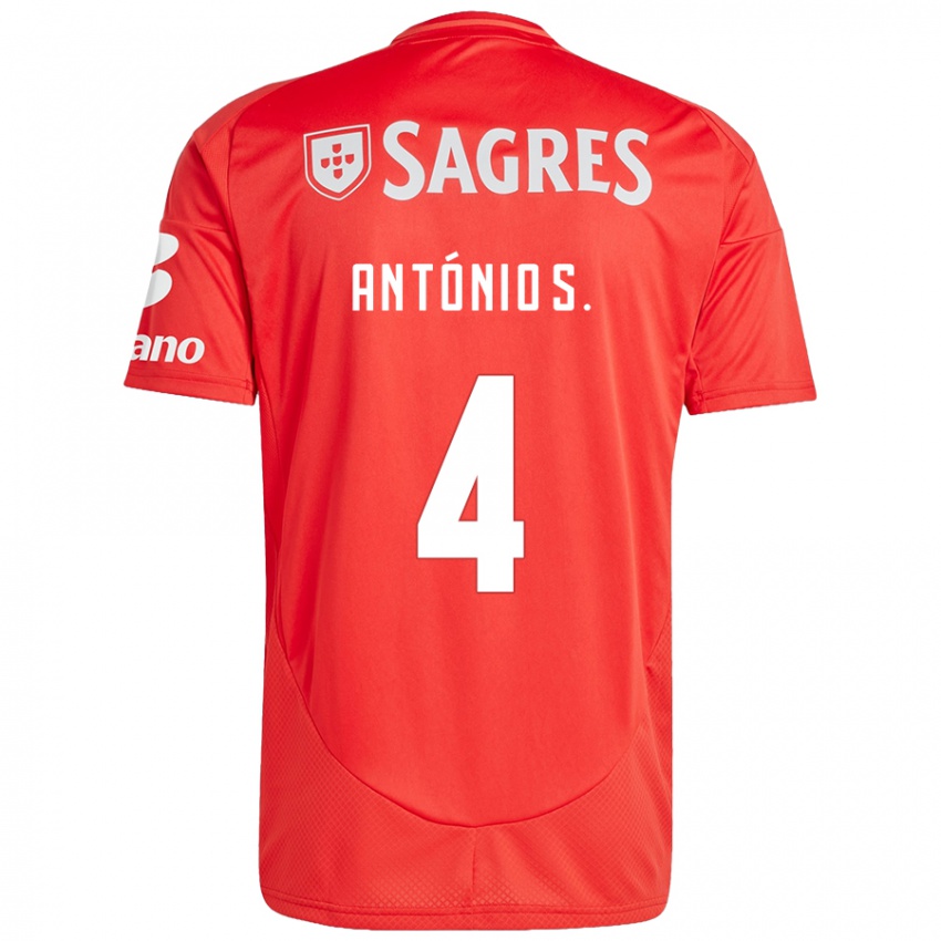 Niño Camiseta António Silva #4 Rojo Blanco 1ª Equipación 2024/25 La Camisa Perú