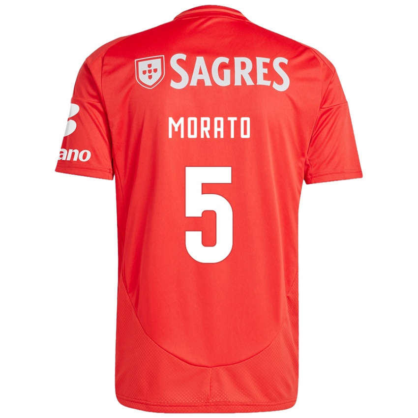 Niño Camiseta Morato #5 Rojo Blanco 1ª Equipación 2024/25 La Camisa Perú