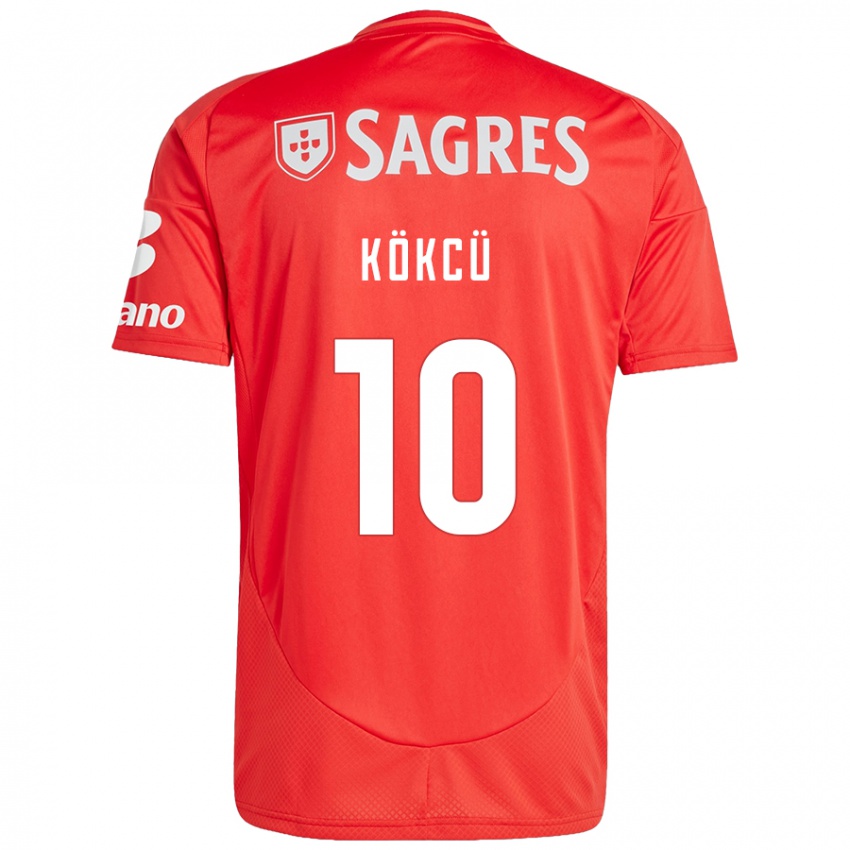 Niño Camiseta Orkun Kökcü #10 Rojo Blanco 1ª Equipación 2024/25 La Camisa Perú