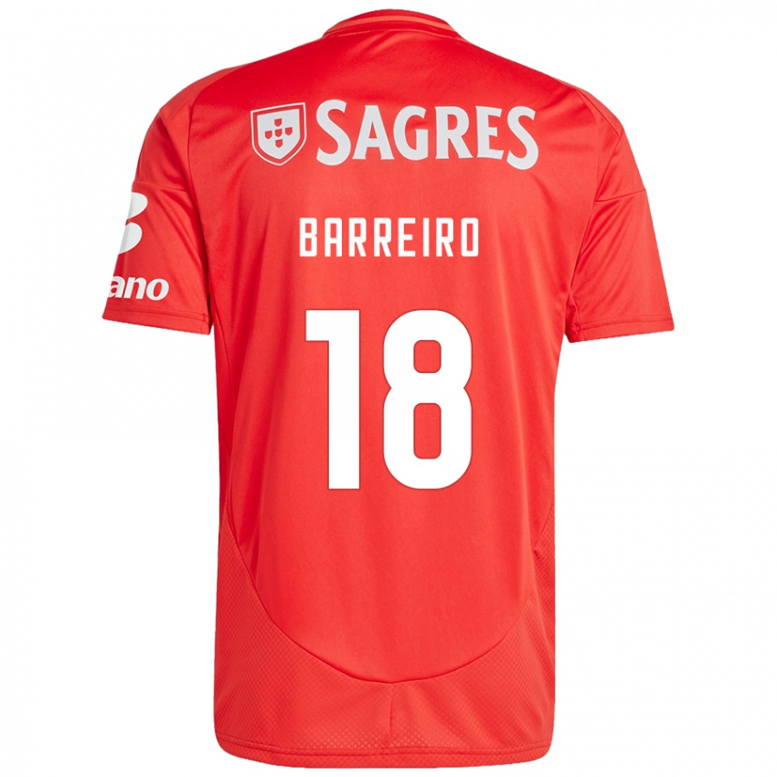 Niño Camiseta Leandro Barreiro #18 Rojo Blanco 1ª Equipación 2024/25 La Camisa Perú