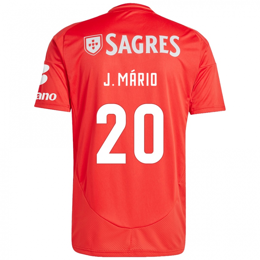 Niño Camiseta João Mário #20 Rojo Blanco 1ª Equipación 2024/25 La Camisa Perú