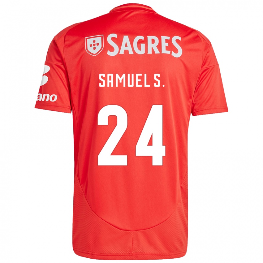 Niño Camiseta Samuel Soares #24 Rojo Blanco 1ª Equipación 2024/25 La Camisa Perú