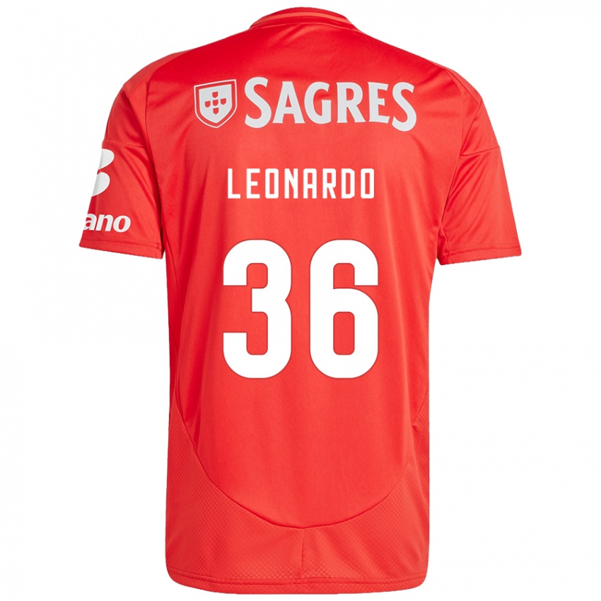 Niño Camiseta Marcos Leonardo #36 Rojo Blanco 1ª Equipación 2024/25 La Camisa Perú