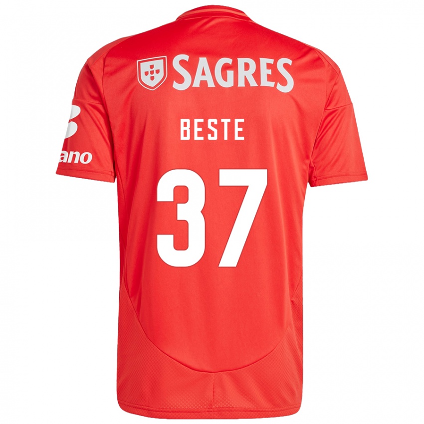 Niño Camiseta Jan-Niklas Beste #37 Rojo Blanco 1ª Equipación 2024/25 La Camisa Perú