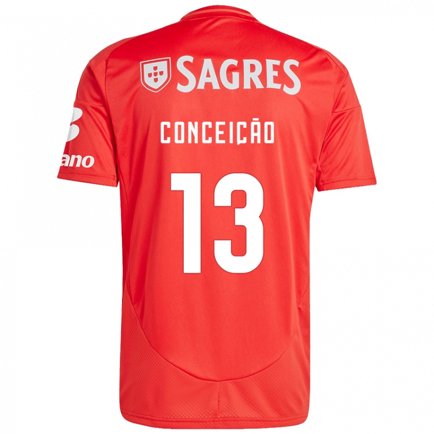 Niño Camiseta João Conceição #13 Rojo Blanco 1ª Equipación 2024/25 La Camisa Perú