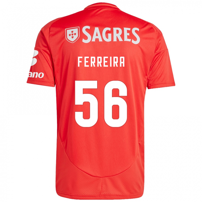 Niño Camiseta Martim Ferreira #56 Rojo Blanco 1ª Equipación 2024/25 La Camisa Perú