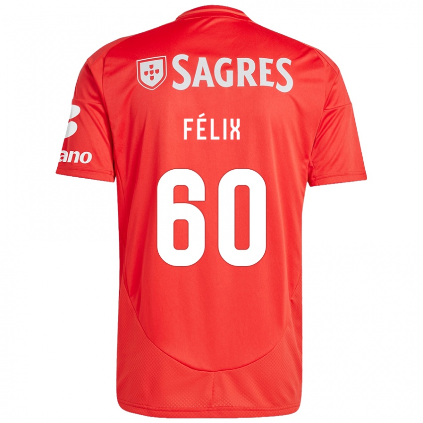 Niño Camiseta Nuno Félix #60 Rojo Blanco 1ª Equipación 2024/25 La Camisa Perú