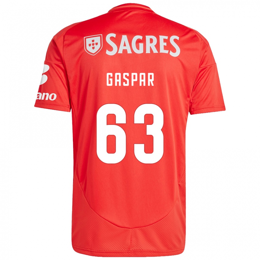 Niño Camiseta Guilherme Gaspar #63 Rojo Blanco 1ª Equipación 2024/25 La Camisa Perú