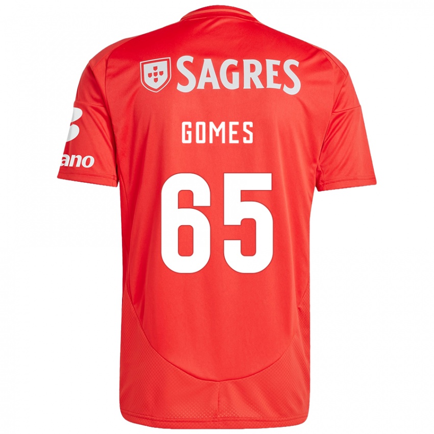 Niño Camiseta André Gomes #65 Rojo Blanco 1ª Equipación 2024/25 La Camisa Perú