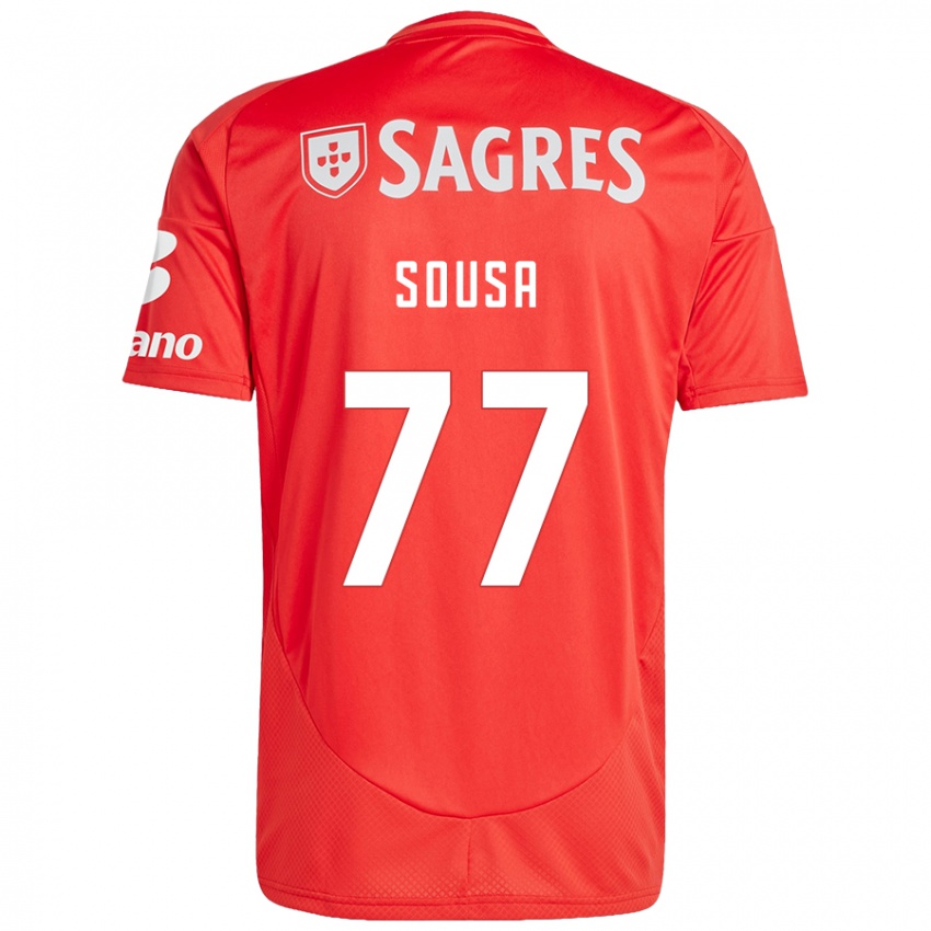 Niño Camiseta Gerson Sousa #77 Rojo Blanco 1ª Equipación 2024/25 La Camisa Perú