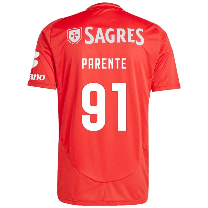 Niño Camiseta Tiago Parente #91 Rojo Blanco 1ª Equipación 2024/25 La Camisa Perú