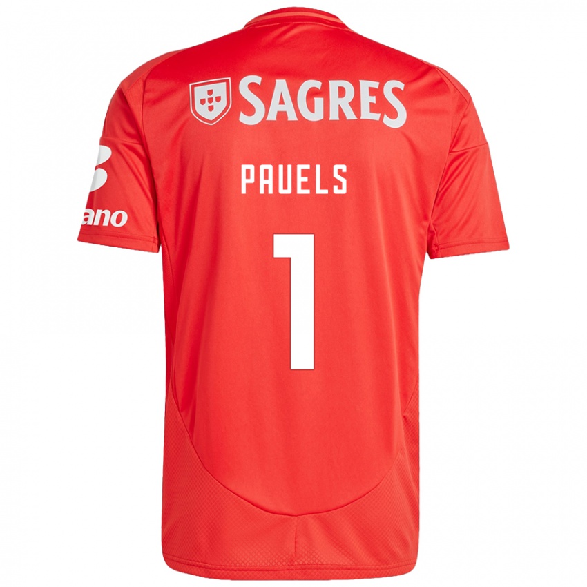 Niño Camiseta Lena Pauels #1 Rojo Blanco 1ª Equipación 2024/25 La Camisa Perú