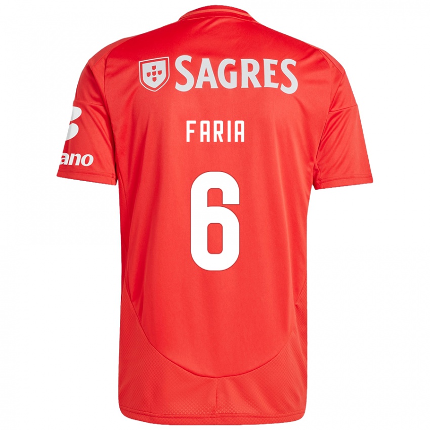 Niño Camiseta Andreia Faria #6 Rojo Blanco 1ª Equipación 2024/25 La Camisa Perú