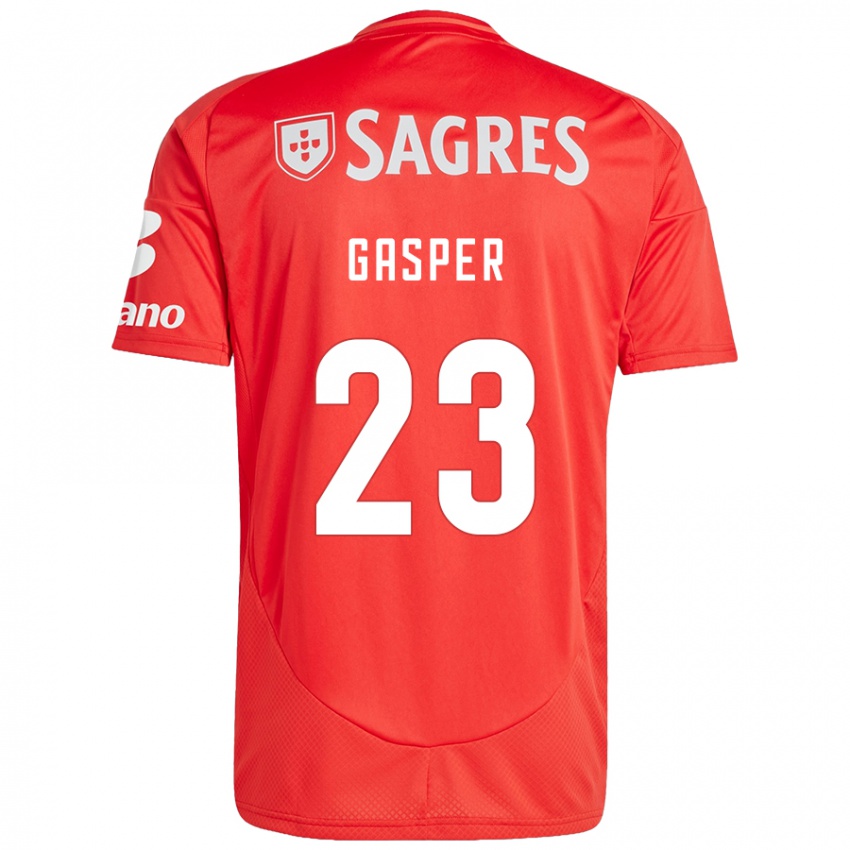 Niño Camiseta Anna Gasper #23 Rojo Blanco 1ª Equipación 2024/25 La Camisa Perú