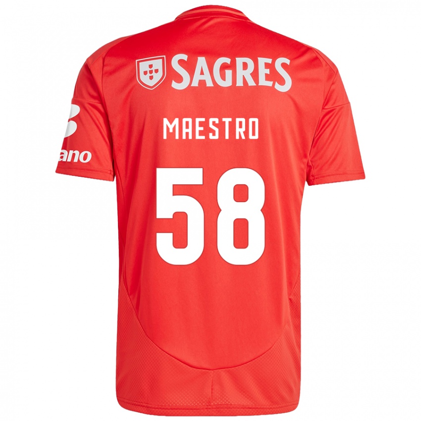 Niño Camiseta Maestro #58 Rojo Blanco 1ª Equipación 2024/25 La Camisa Perú