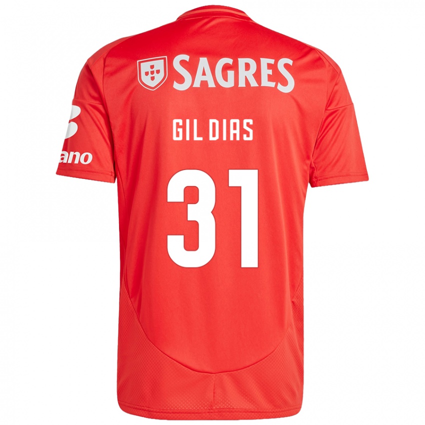 Niño Camiseta Gil Dias #31 Rojo Blanco 1ª Equipación 2024/25 La Camisa Perú