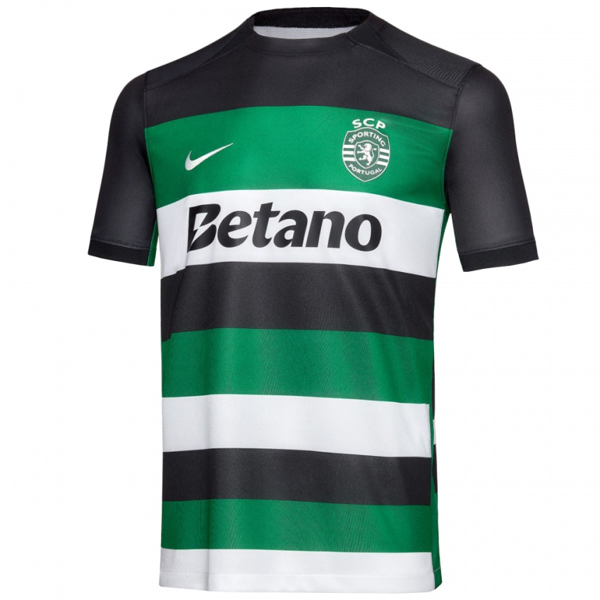 Niño Camiseta David Moreira #5 Negro Blanco Verde 1ª Equipación 2024/25 La Camisa Perú