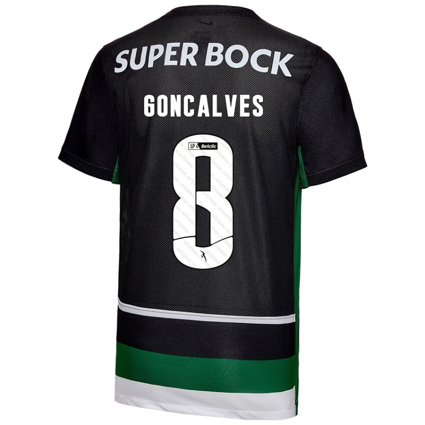 Niño Camiseta Pedro Gonçalves #8 Negro Blanco Verde 1ª Equipación 2024/25 La Camisa Perú