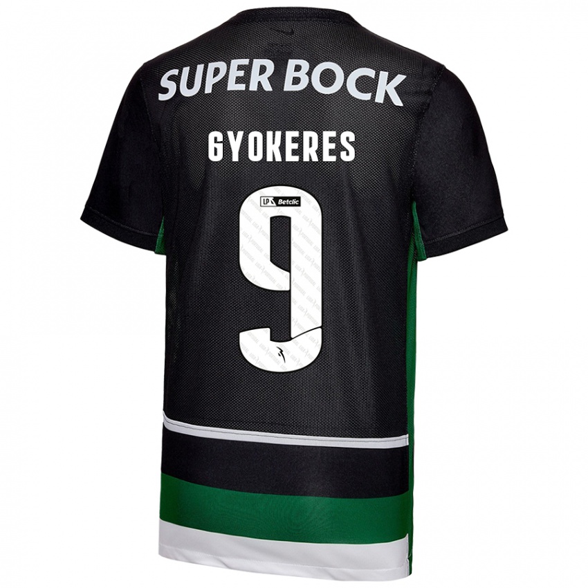 Niño Camiseta Viktor Gyökeres #9 Negro Blanco Verde 1ª Equipación 2024/25 La Camisa Perú