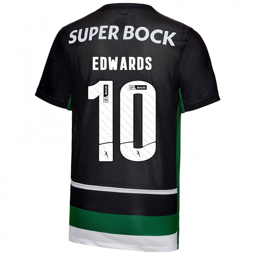 Niño Camiseta Marcus Edwards #10 Negro Blanco Verde 1ª Equipación 2024/25 La Camisa Perú