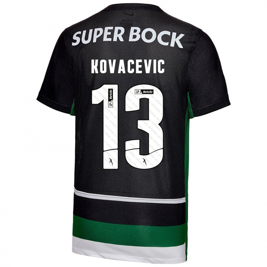 Niño Camiseta Vladan Kovacevic #13 Negro Blanco Verde 1ª Equipación 2024/25 La Camisa Perú