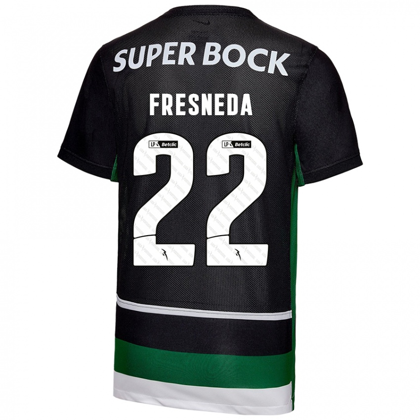 Niño Camiseta Iván Fresneda #22 Negro Blanco Verde 1ª Equipación 2024/25 La Camisa Perú