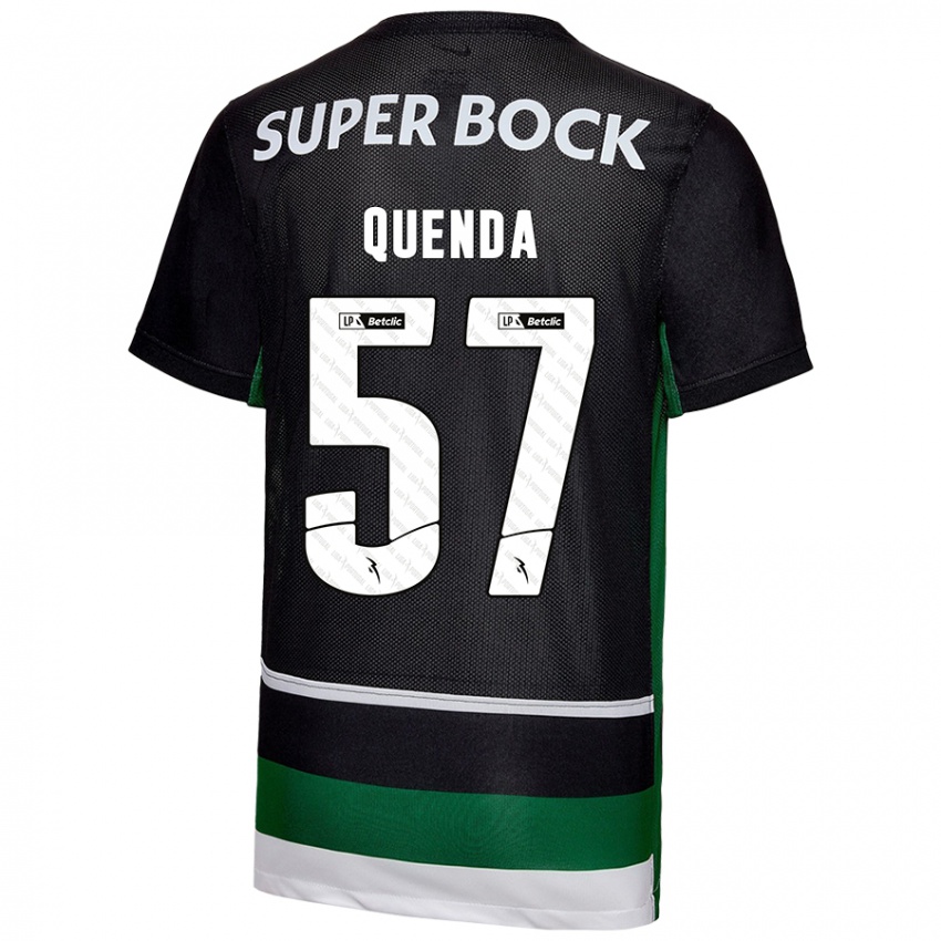 Niño Camiseta Geovany Quenda #57 Negro Blanco Verde 1ª Equipación 2024/25 La Camisa Perú