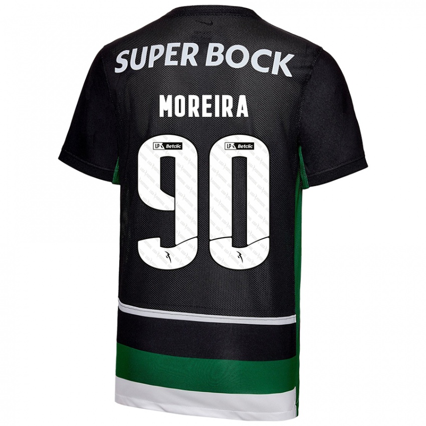 Niño Camiseta Afonso Moreira #90 Negro Blanco Verde 1ª Equipación 2024/25 La Camisa Perú