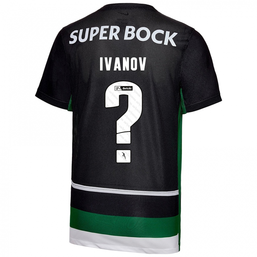 Niño Camiseta David Ivanov #0 Negro Blanco Verde 1ª Equipación 2024/25 La Camisa Perú