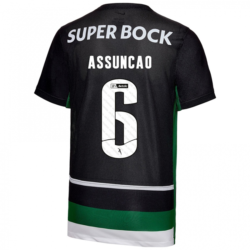 Niño Camiseta João Assunção #6 Negro Blanco Verde 1ª Equipación 2024/25 La Camisa Perú