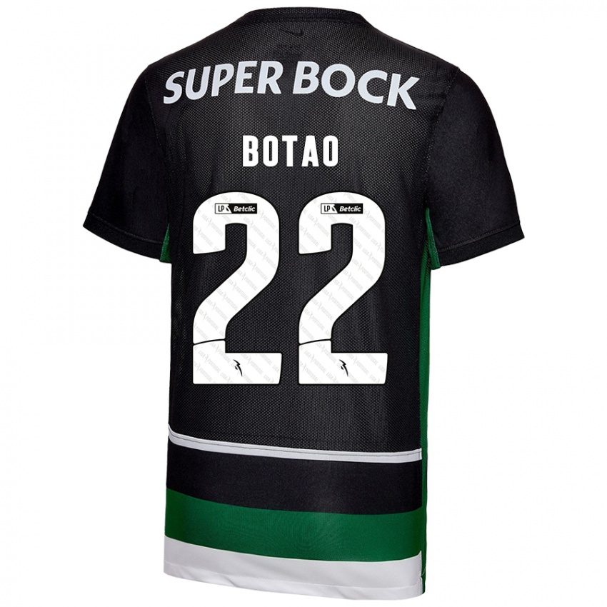 Niño Camiseta Martim Botão #22 Negro Blanco Verde 1ª Equipación 2024/25 La Camisa Perú