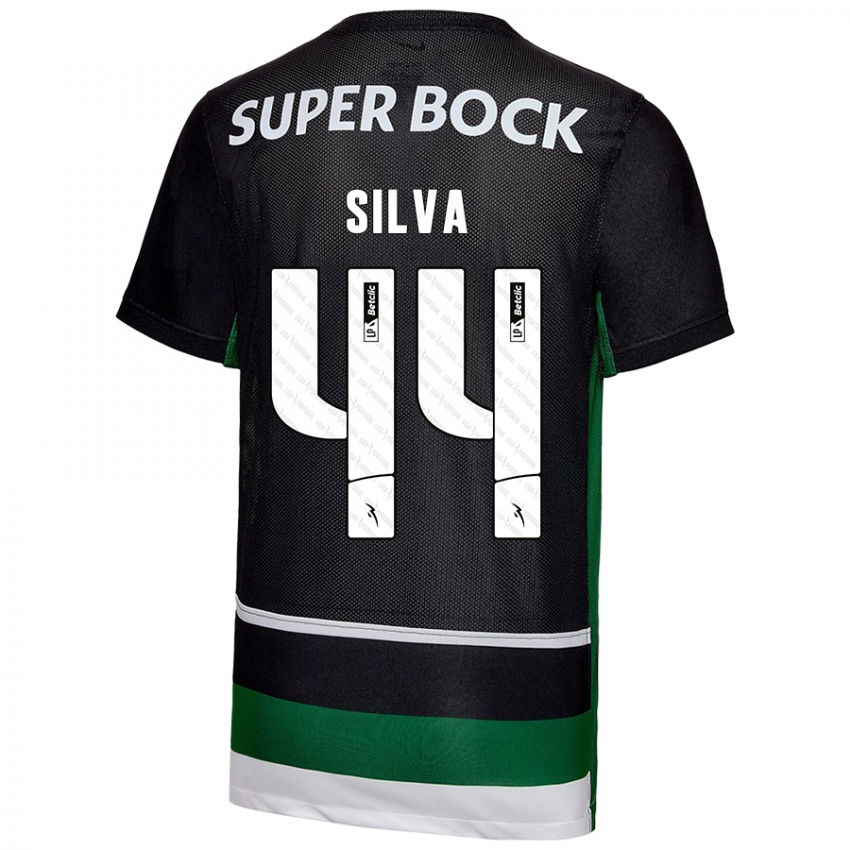 Niño Camiseta Pedro Silva #44 Negro Blanco Verde 1ª Equipación 2024/25 La Camisa Perú