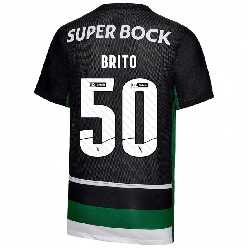 Niño Camiseta Alexandre Brito #50 Negro Blanco Verde 1ª Equipación 2024/25 La Camisa Perú