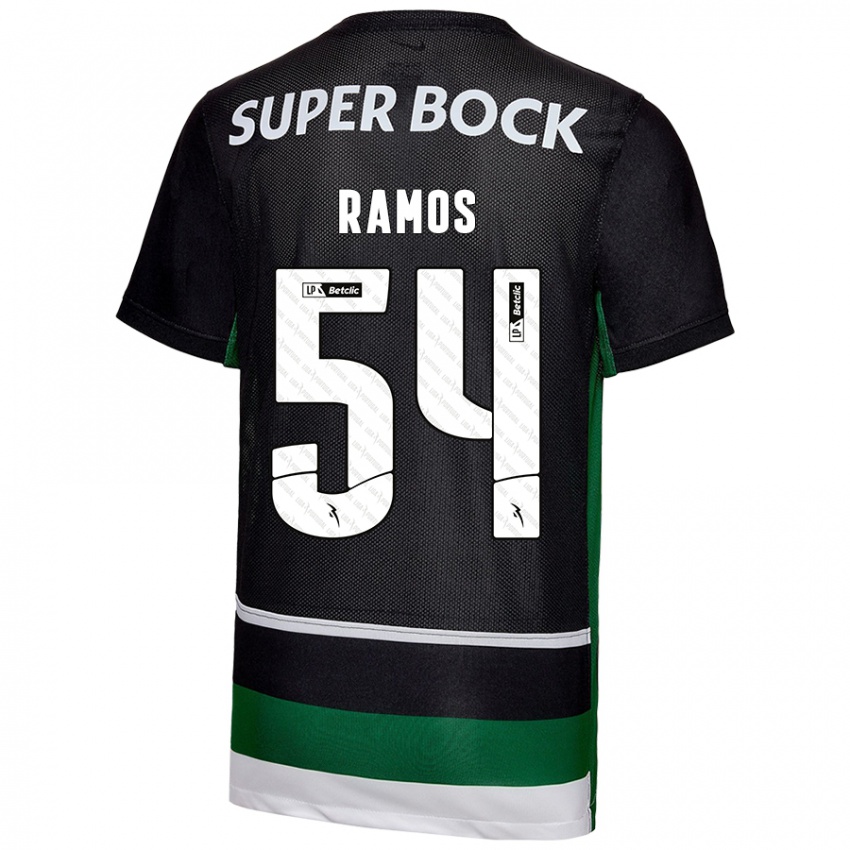 Niño Camiseta Bruno Ramos #54 Negro Blanco Verde 1ª Equipación 2024/25 La Camisa Perú