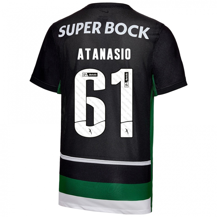 Niño Camiseta Atanásio #61 Negro Blanco Verde 1ª Equipación 2024/25 La Camisa Perú