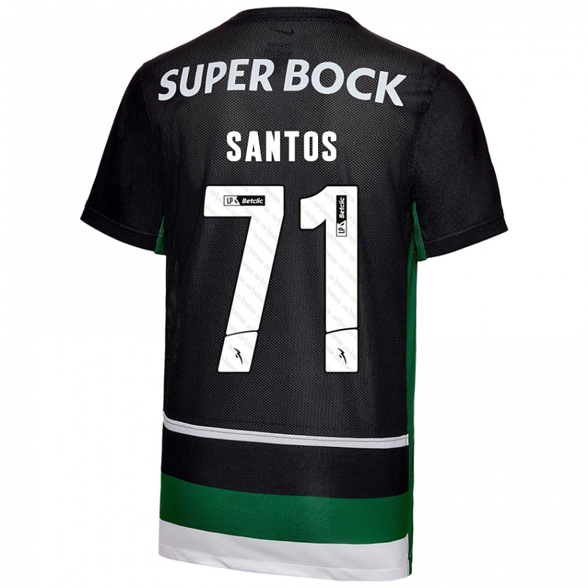 Niño Camiseta Denilson Santos #71 Negro Blanco Verde 1ª Equipación 2024/25 La Camisa Perú