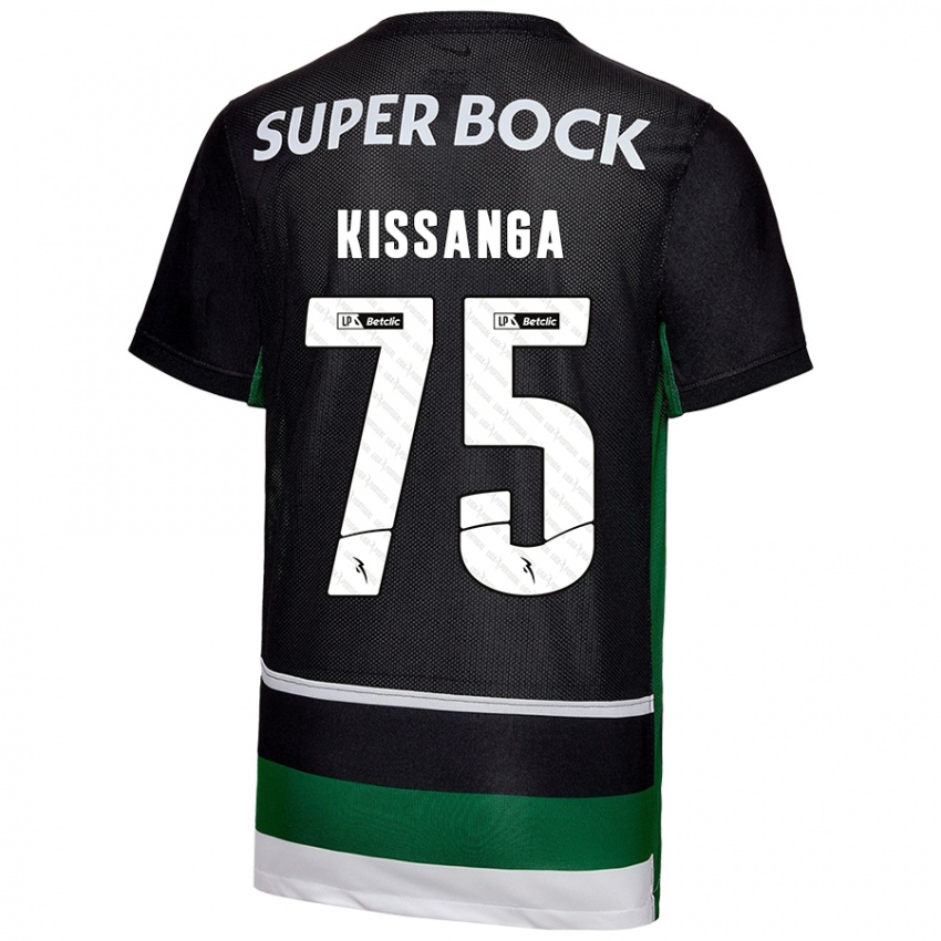 Niño Camiseta Manuel Kissanga #75 Negro Blanco Verde 1ª Equipación 2024/25 La Camisa Perú