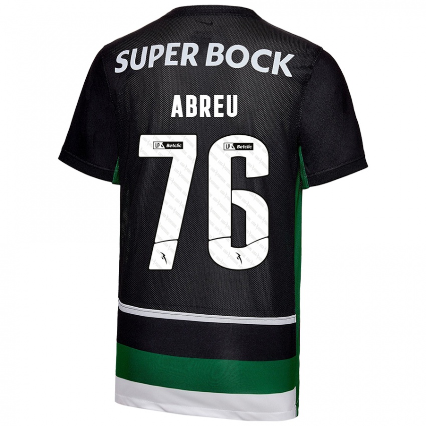 Niño Camiseta Diogo Abreu #76 Negro Blanco Verde 1ª Equipación 2024/25 La Camisa Perú