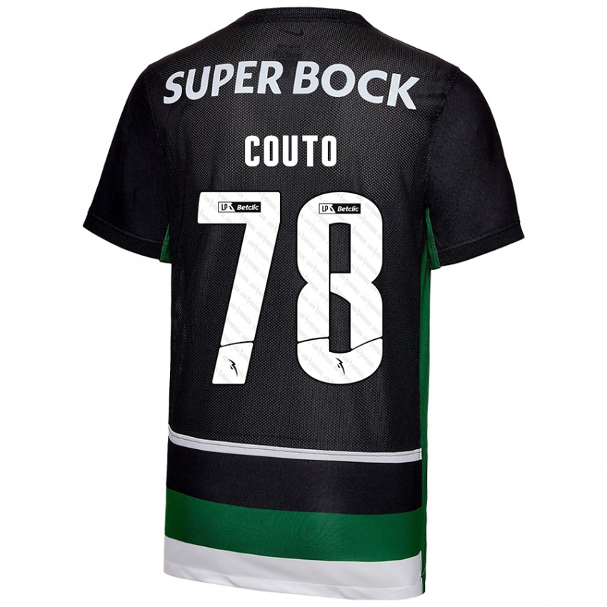 Niño Camiseta Mauro Couto #78 Negro Blanco Verde 1ª Equipación 2024/25 La Camisa Perú