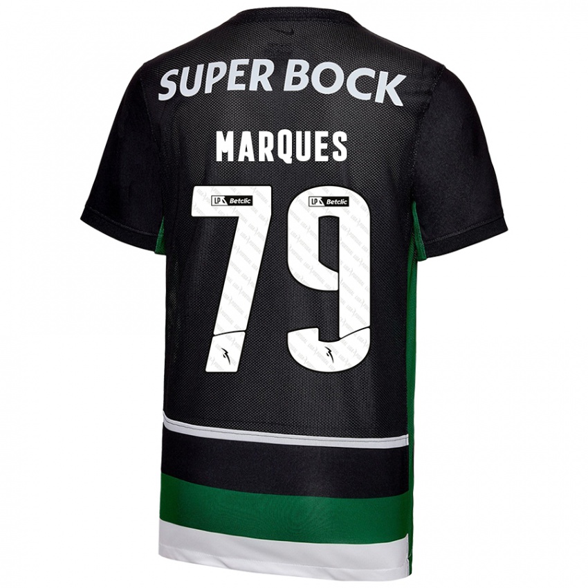 Niño Camiseta Rodrigo Marquês #79 Negro Blanco Verde 1ª Equipación 2024/25 La Camisa Perú