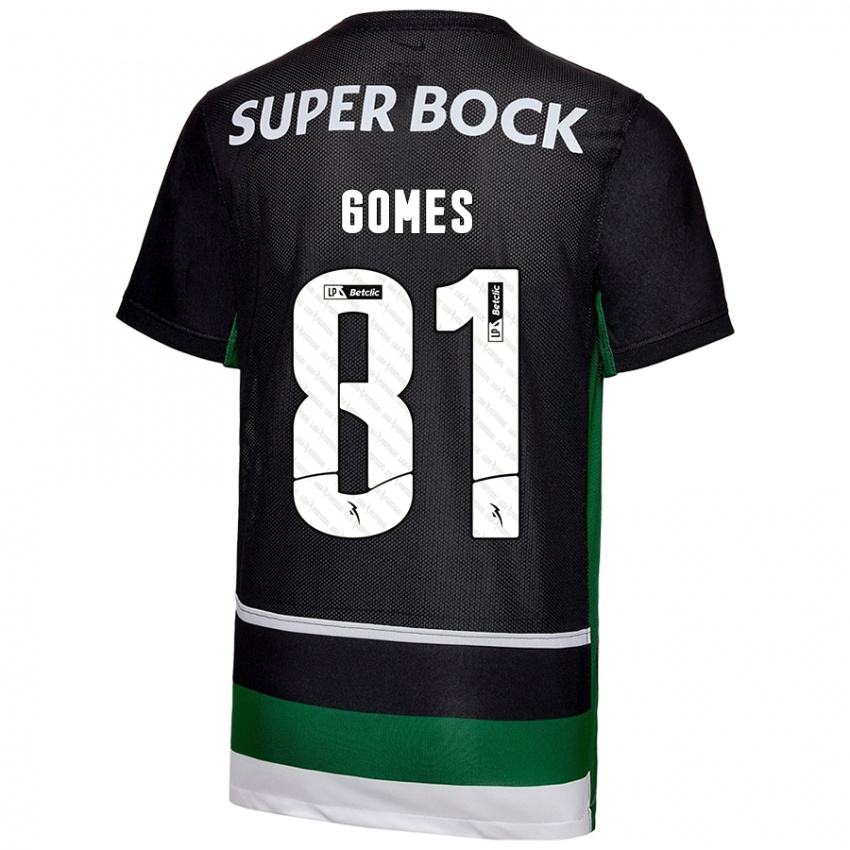 Niño Camiseta Salvador Gomes #81 Negro Blanco Verde 1ª Equipación 2024/25 La Camisa Perú