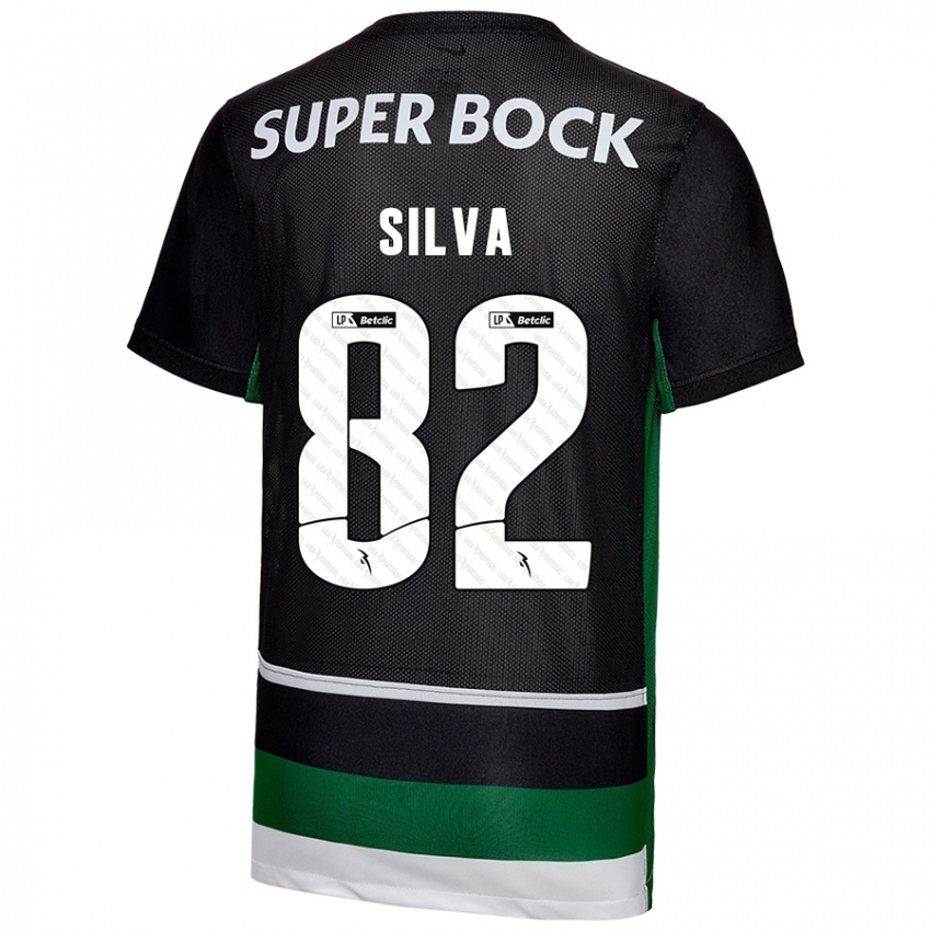 Niño Camiseta Gabriel Silva #82 Negro Blanco Verde 1ª Equipación 2024/25 La Camisa Perú