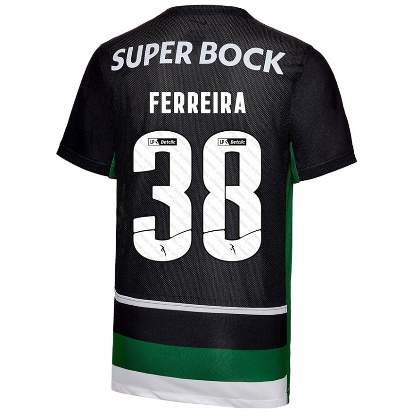 Niño Camiseta Marta Ferreira #38 Negro Blanco Verde 1ª Equipación 2024/25 La Camisa Perú