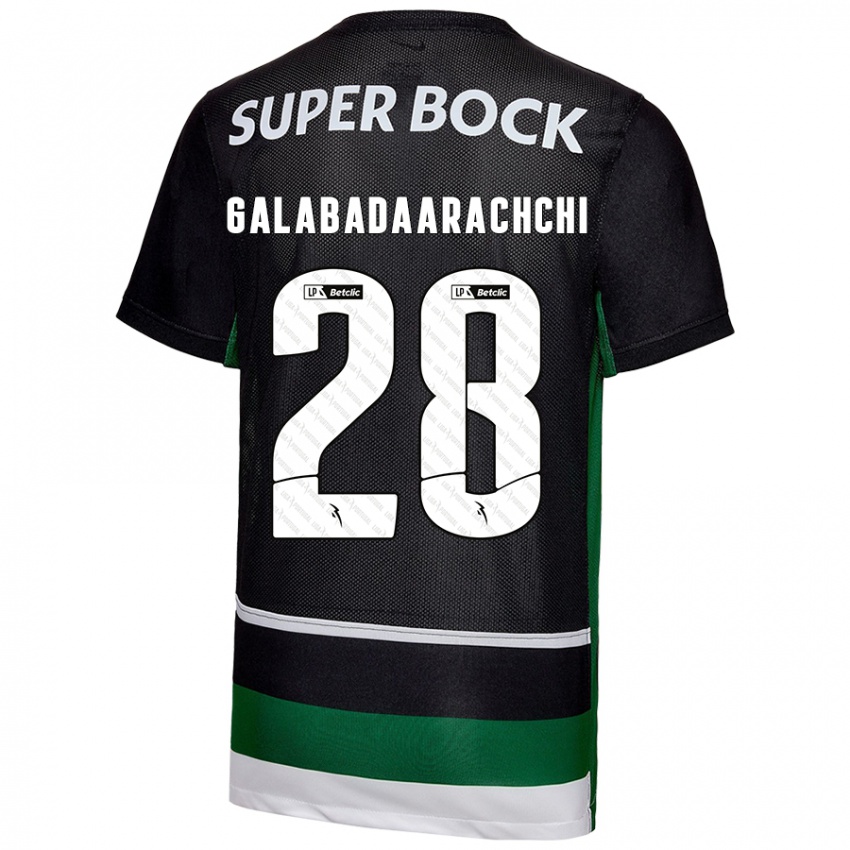 Niño Camiseta Jacinta Galabadaarachchi #28 Negro Blanco Verde 1ª Equipación 2024/25 La Camisa Perú