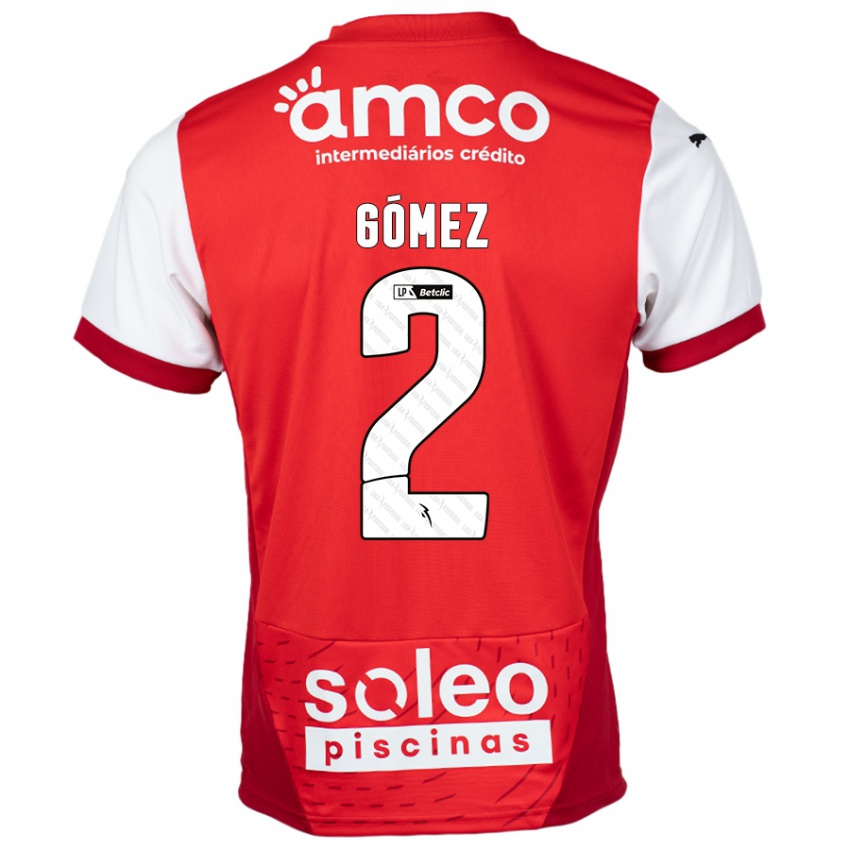 Niño Camiseta Víctor Gómez #2 Rojo Blanco 1ª Equipación 2024/25 La Camisa Perú