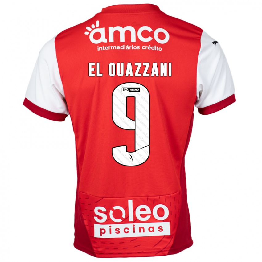 Niño Camiseta Amine El Ouazzani #9 Rojo Blanco 1ª Equipación 2024/25 La Camisa Perú