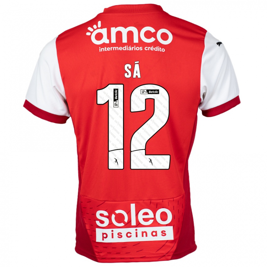 Niño Camiseta Tiago Sá #12 Rojo Blanco 1ª Equipación 2024/25 La Camisa Perú