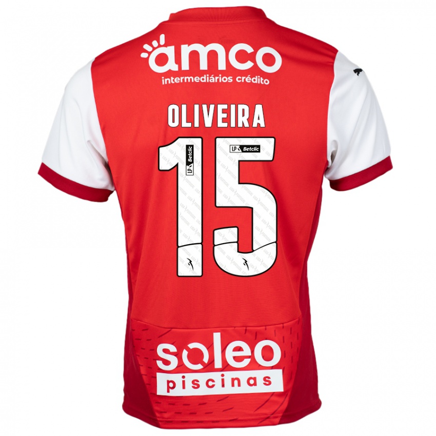 Niño Camiseta Paulo Oliveira #15 Rojo Blanco 1ª Equipación 2024/25 La Camisa Perú