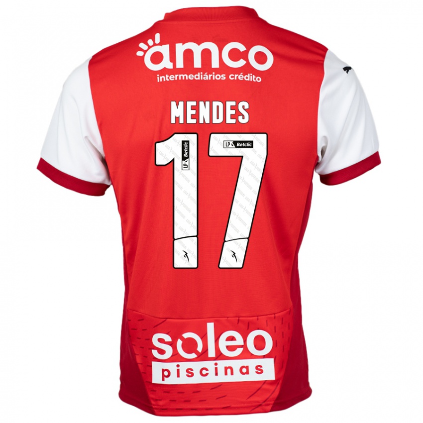 Niño Camiseta Joe Mendes #17 Rojo Blanco 1ª Equipación 2024/25 La Camisa Perú