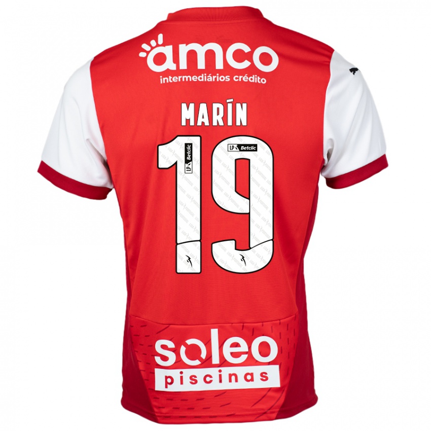 Niño Camiseta Adrián Marín #19 Rojo Blanco 1ª Equipación 2024/25 La Camisa Perú